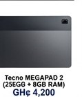 Tecno Tecno MEGAPAD 2 256GB + 8GB RAM